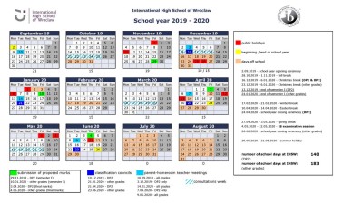 IHSW Calendar 2019-2020